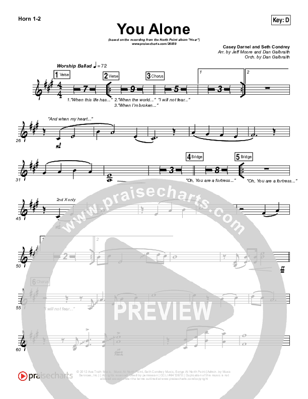You Alone French Horn 1/2 (Lauren Daigle / North Point Worship)