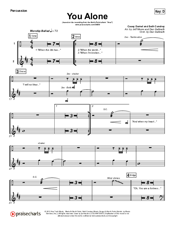 You Alone Percussion (Lauren Daigle / North Point Worship)