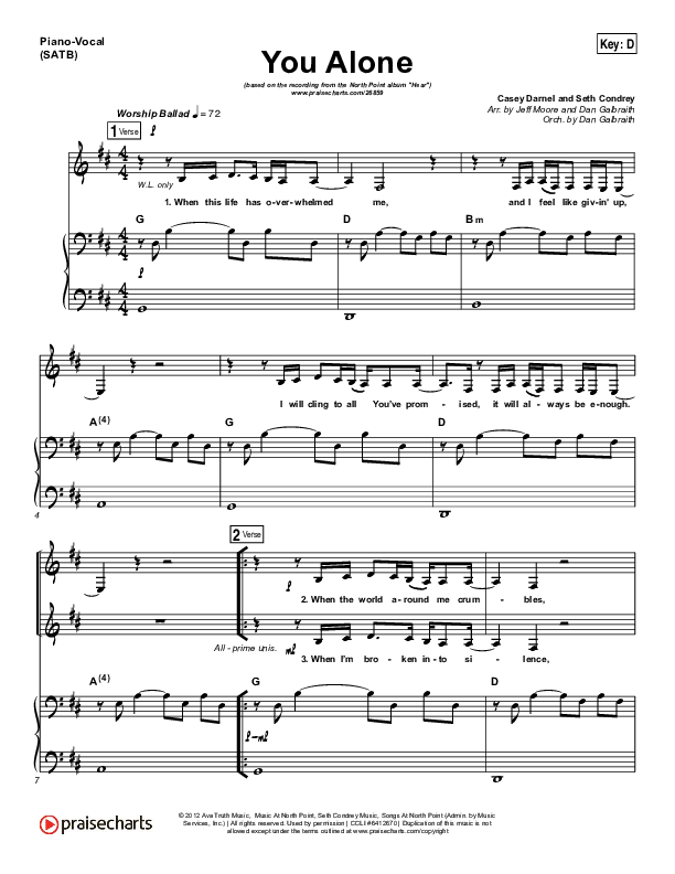 Alone - Heart - Piano Sheet Music