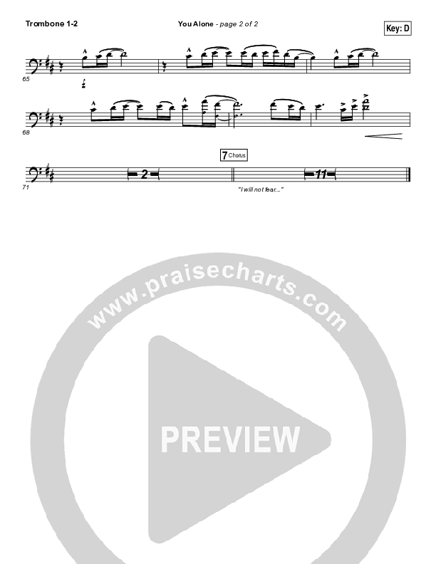 You Alone Trombone 1/2 (Lauren Daigle / North Point Worship)