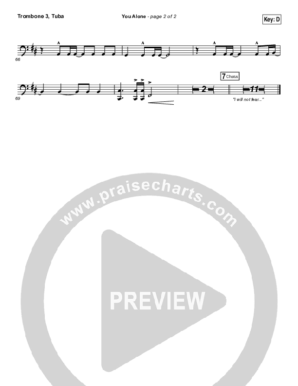 You Alone Trombone 3/Tuba (Lauren Daigle / North Point Worship)