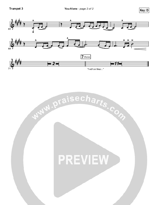 You Alone Trumpet 3 (Lauren Daigle / North Point Worship)