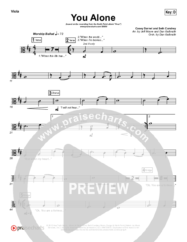 You Alone Viola (Lauren Daigle / North Point Worship)