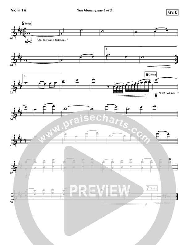 You Alone Violin 1/2 (Lauren Daigle / North Point Worship)