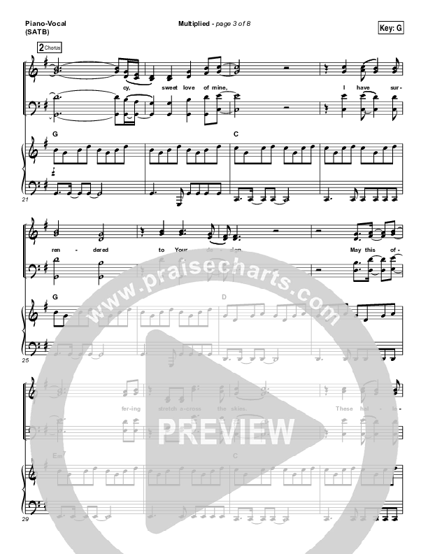 Multiplied Piano/Vocal (Print Only) (Steve Fee / North Point Worship)