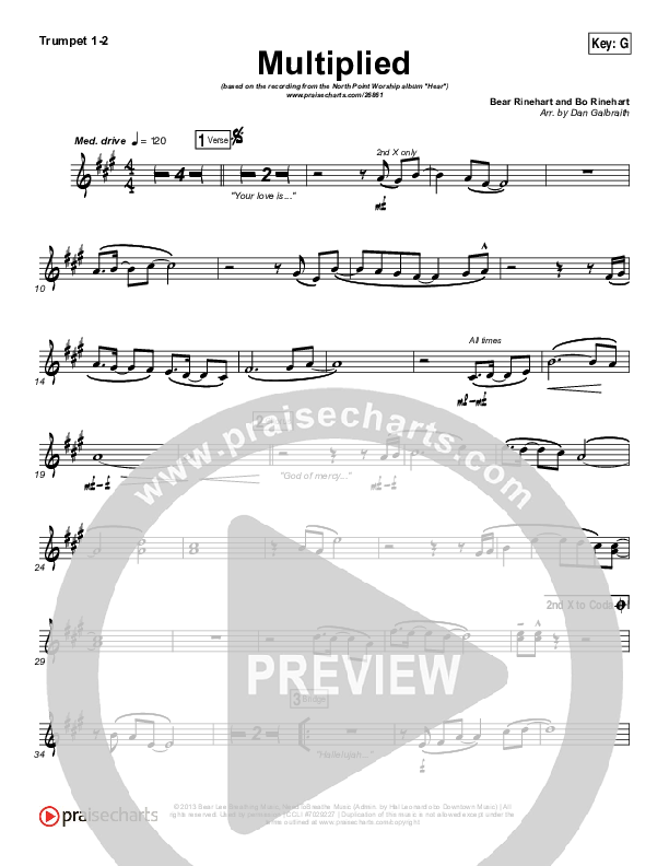 Multiplied Trumpet 1,2 (Steve Fee / North Point Worship)