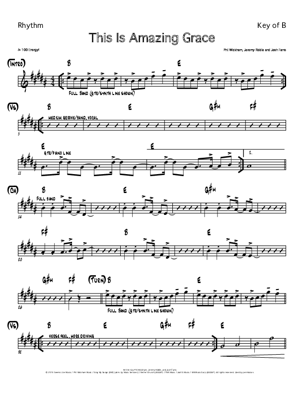 This Is Amazing Grace Rhythm Chart (Chris Cauley / North Point Worship)