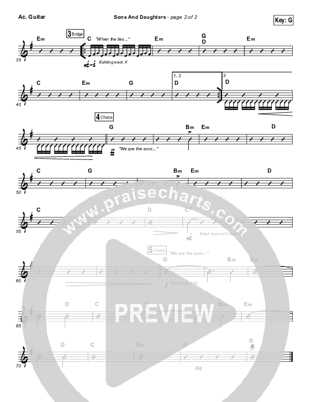 Sons And Daughters Acoustic Guitar (Brett Stanfill / North Point Worship)