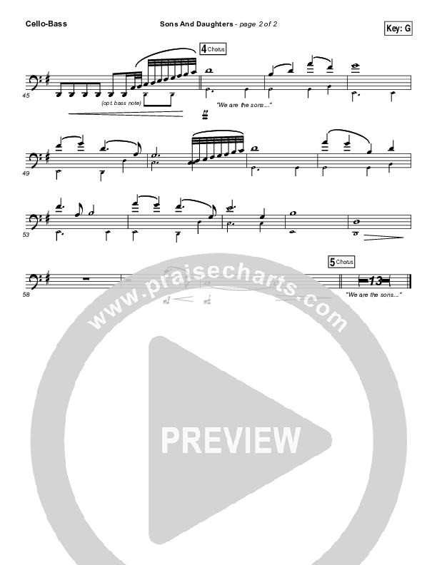 Sons And Daughters Cello/Bass (Brett Stanfill / North Point Worship)