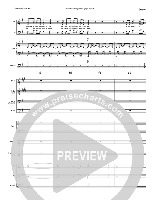 Sons And Daughters Conductor's Score (Brett Stanfill / North Point Worship)