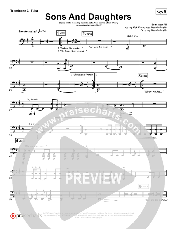 Sons And Daughters Trombone 3/Tuba (Brett Stanfill / North Point Worship)