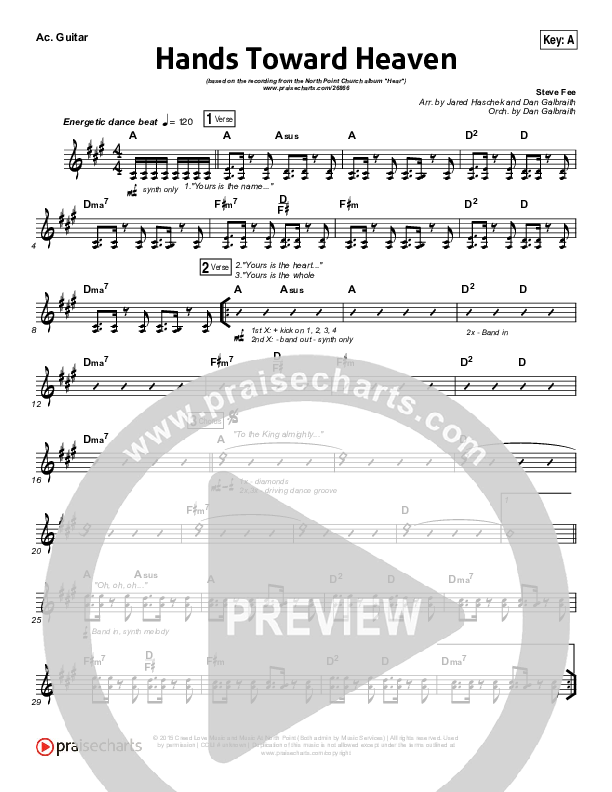 Hands Toward Heaven Rhythm Chart (Chris Cauley / North Point Worship)