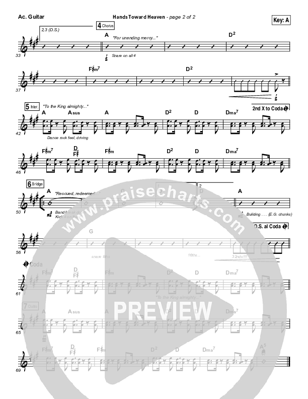 Hands Toward Heaven Acoustic Guitar (Chris Cauley / North Point Worship)