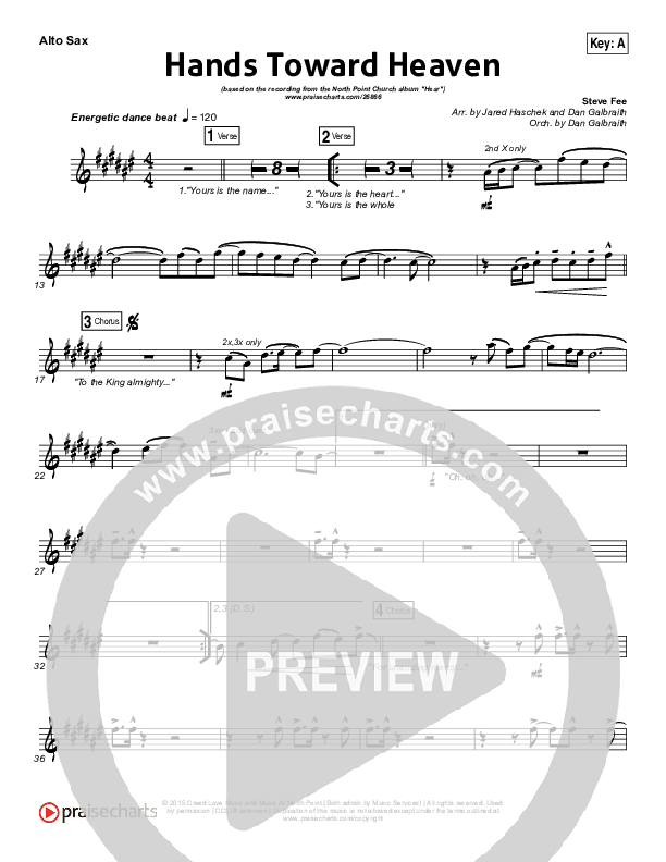 Hands Toward Heaven Alto Sax (Chris Cauley / North Point Worship)