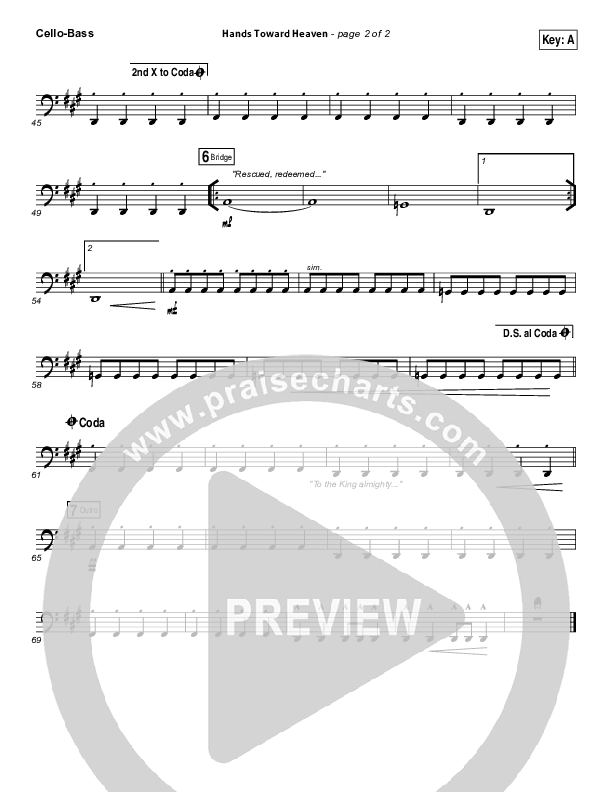 Hands Toward Heaven Cello/Bass (Chris Cauley / North Point Worship)