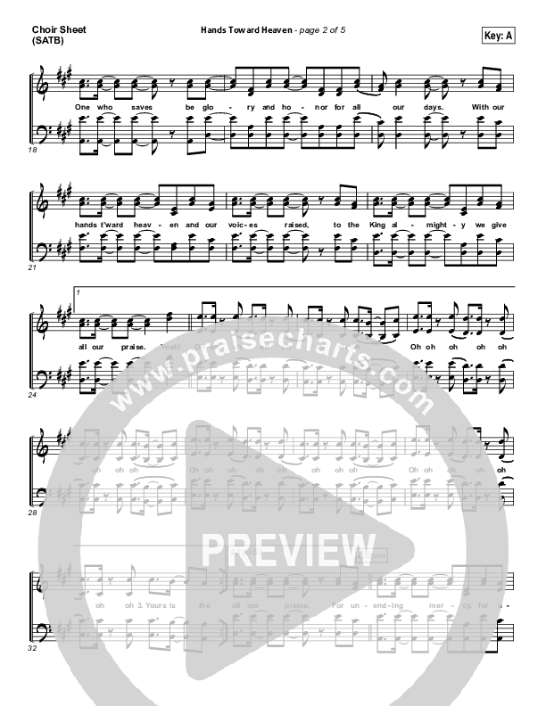 Hands Toward Heaven Choir Vocals (SATB) (Chris Cauley / North Point Worship)