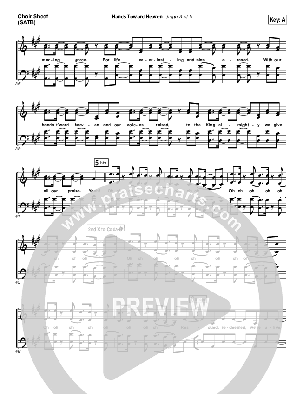 Hands Toward Heaven Choir Sheet (SATB) (Chris Cauley / North Point Worship)