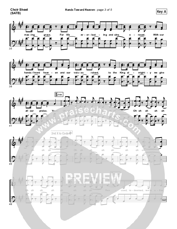 Hands Toward Heaven Choir Vocals (SATB) (Chris Cauley / North Point Worship)