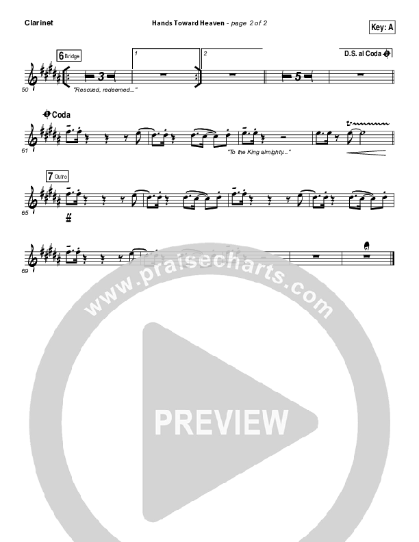 Hands Toward Heaven Clarinet (Chris Cauley / North Point Worship)
