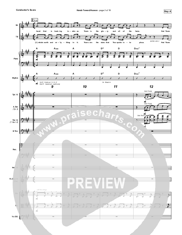 Hands Toward Heaven Conductor's Score (Chris Cauley / North Point Worship)