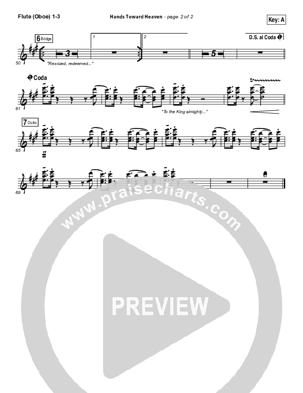 Hands Toward Heaven Flute/Oboe 1/2/3 (Chris Cauley / North Point Worship)