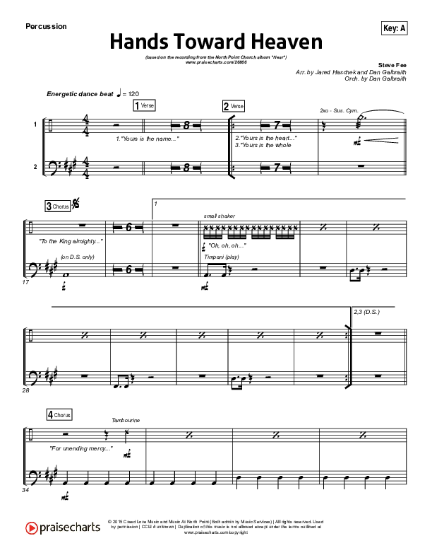 Hands Toward Heaven Percussion (Chris Cauley / North Point Worship)