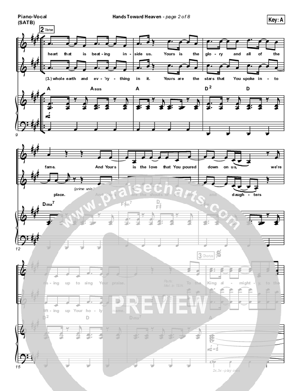 Hands Toward Heaven Piano/Vocal (SATB) (Chris Cauley / North Point Worship)