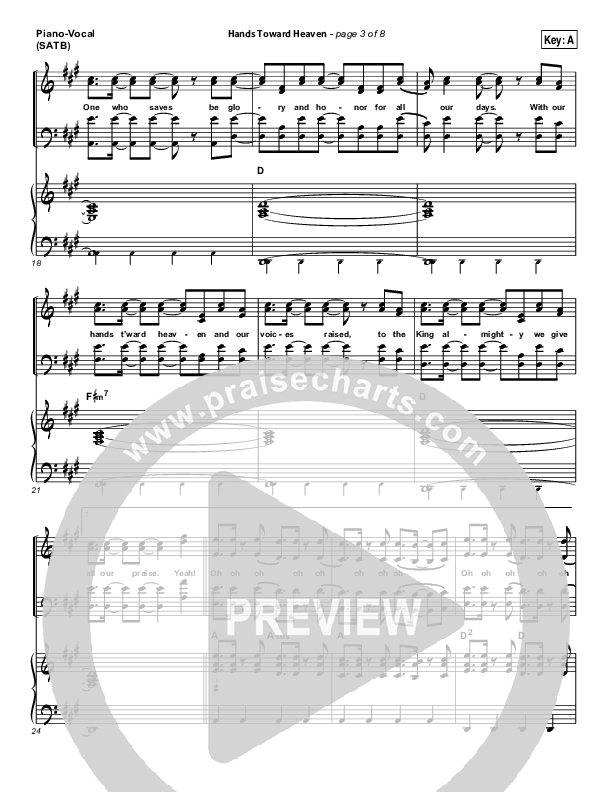 Hands Toward Heaven Piano/Vocal (SATB) (Chris Cauley / North Point Worship)