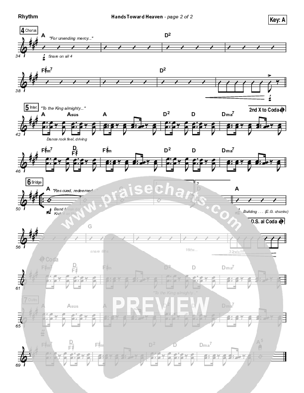 Hands Toward Heaven Rhythm Chart (Chris Cauley / North Point Worship)