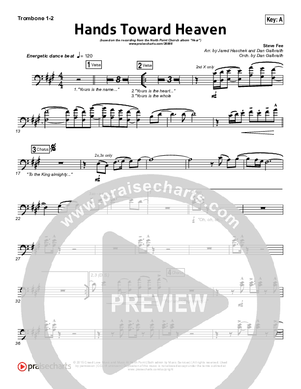 Hands Toward Heaven Trombone 1/2 (Chris Cauley / North Point Worship)