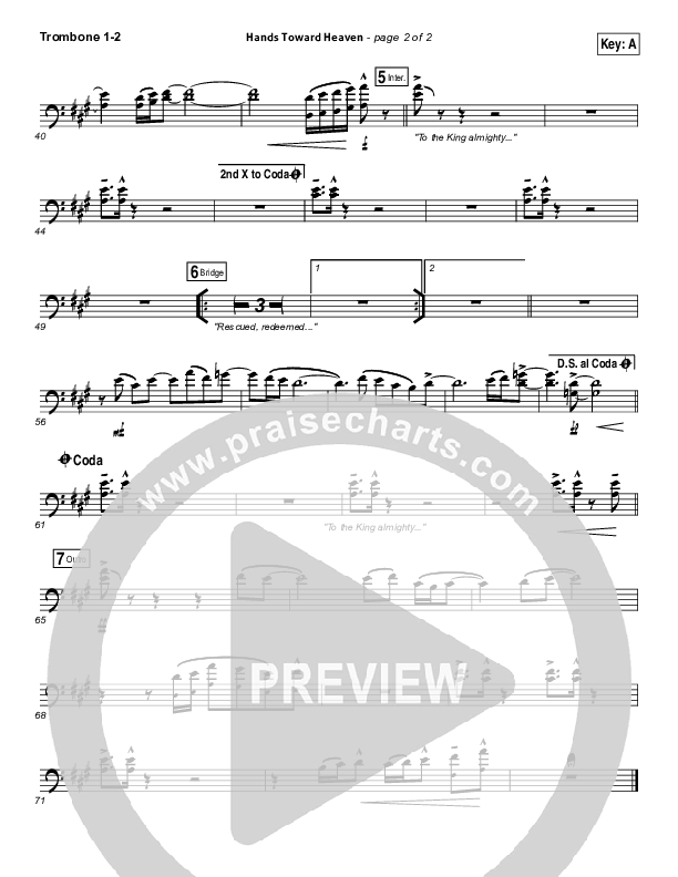 Hands Toward Heaven Trombone 1/2 (Chris Cauley / North Point Worship)