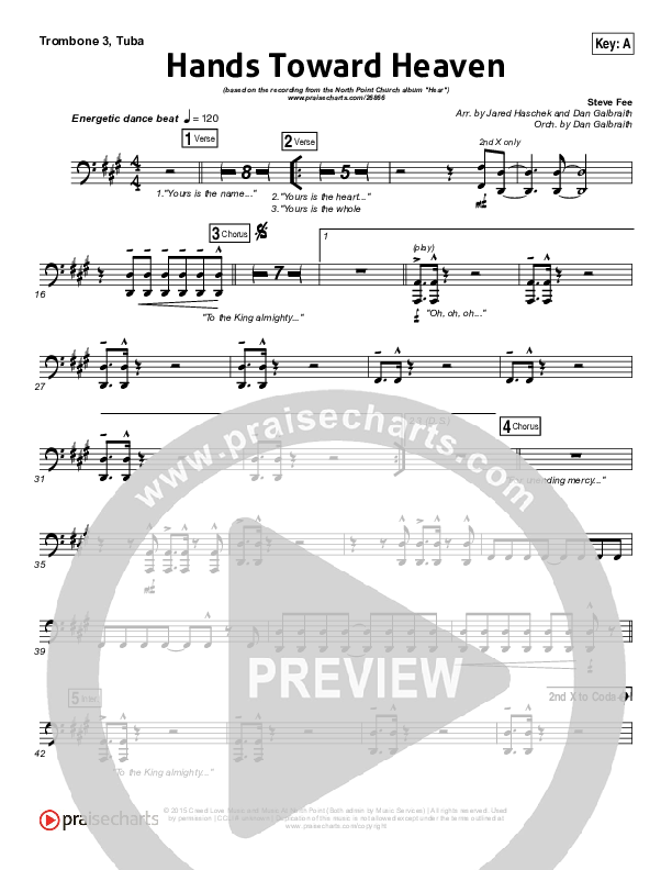 Hands Toward Heaven Trombone 3/Tuba (Chris Cauley / North Point Worship)