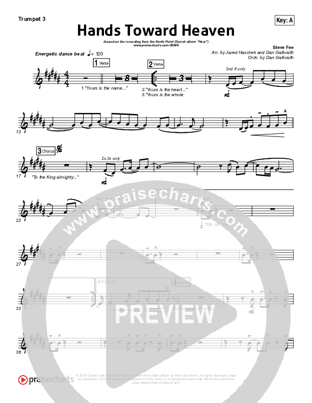 Hands Toward Heaven Trumpet 3 (Chris Cauley / North Point Worship)