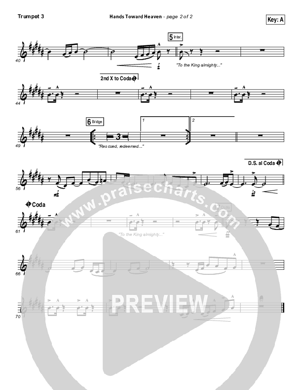 Hands Toward Heaven Trumpet 3 (Chris Cauley / North Point Worship)