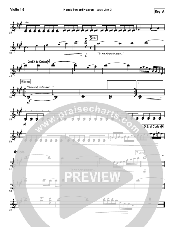 Hands Toward Heaven Violin 1/2 (Chris Cauley / North Point Worship)