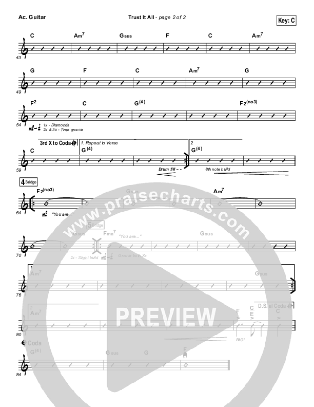 Trust It All Acoustic Guitar (Brett Stanfill / North Point Worship)