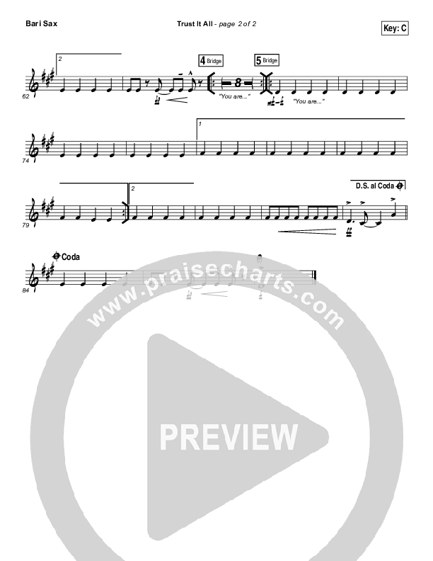 Trust It All Bari Sax (Brett Stanfill / North Point Worship)