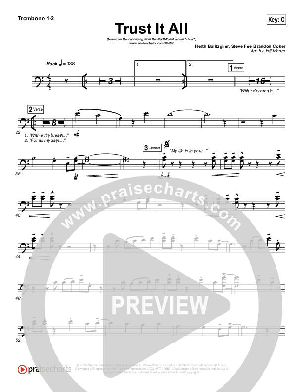 Trust It All Trombone 1/2 (Brett Stanfill / North Point Worship)