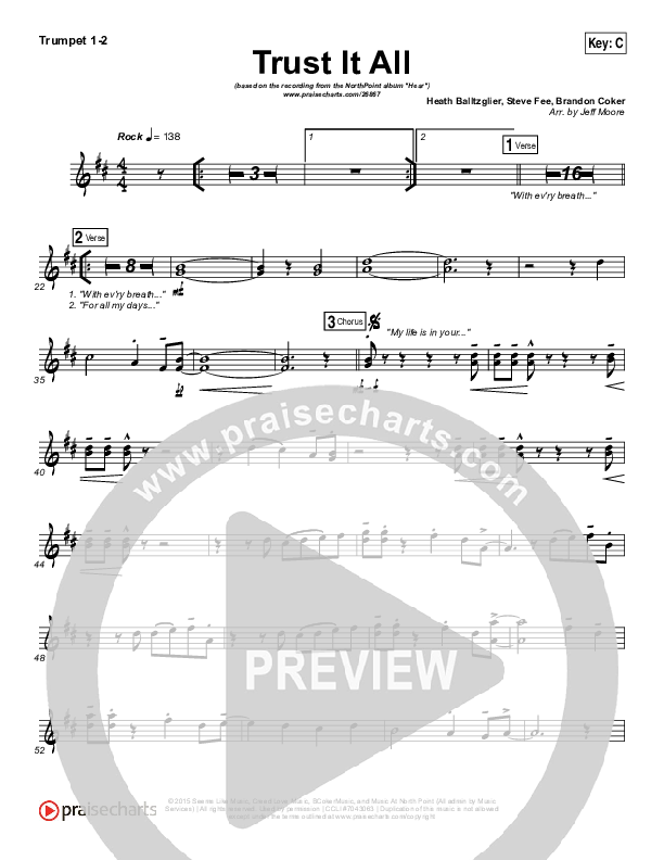 Trust It All Trumpet 1,2 (Brett Stanfill / North Point Worship)