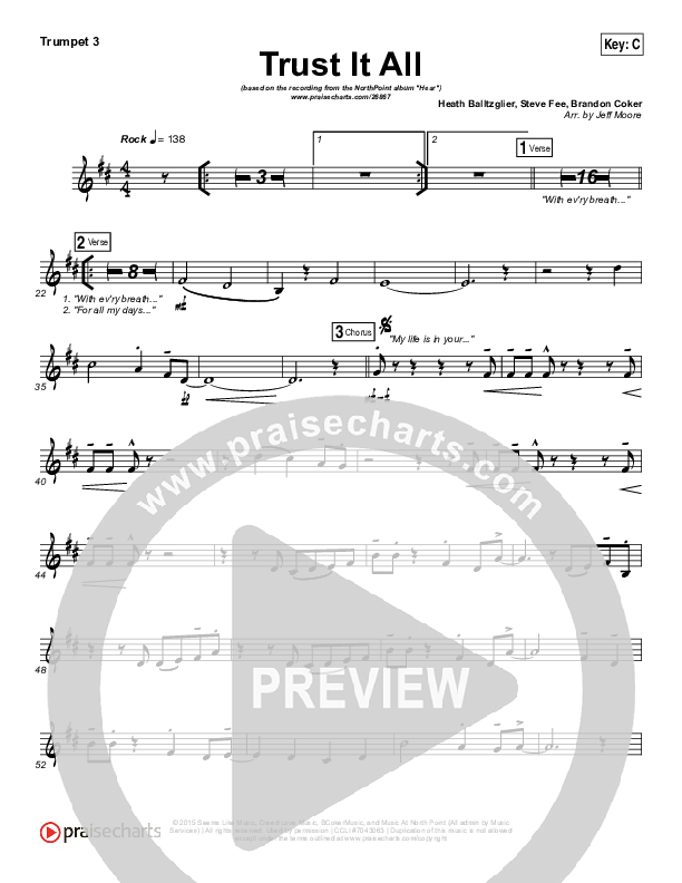 Trust It All Trumpet 3 (Brett Stanfill / North Point Worship)