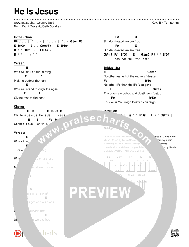 He Is Jesus Chords & Lyrics (Seth Condrey / North Point Worship)