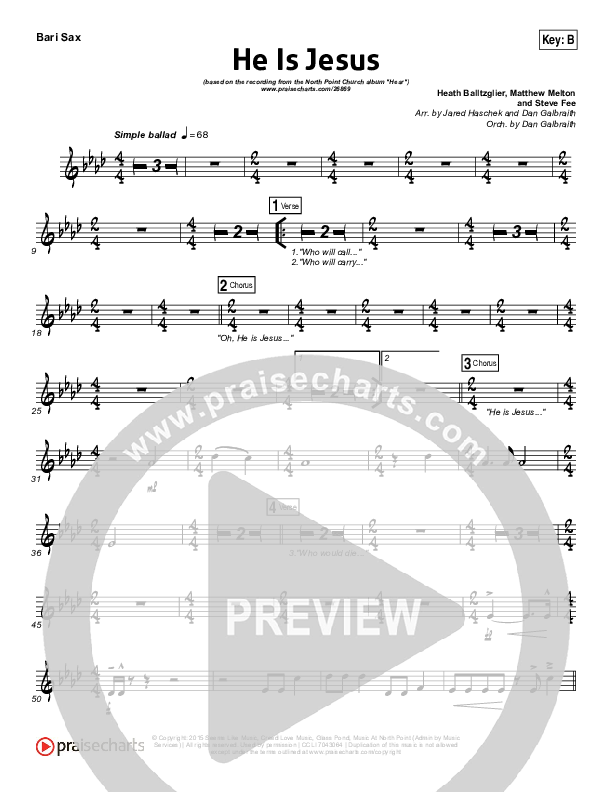 He Is Jesus Bari Sax (Seth Condrey / North Point Worship)