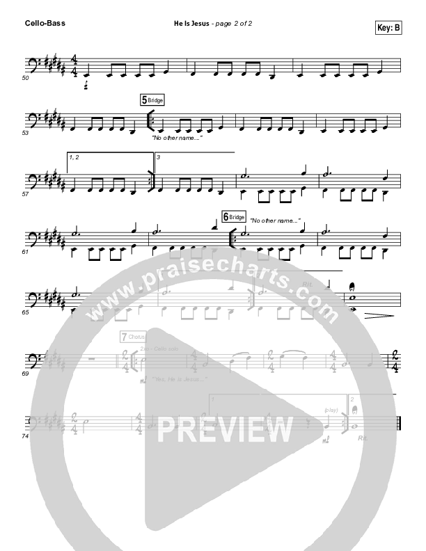 He Is Jesus Cello/Bass (Seth Condrey / North Point Worship)