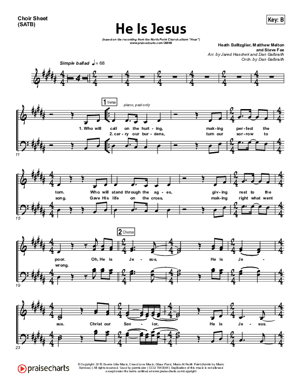 He Is Jesus Choir Sheet (SATB) (Seth Condrey / North Point Worship)