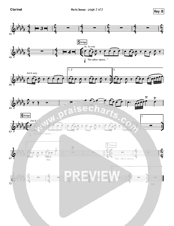 He Is Jesus Clarinet (Seth Condrey / North Point Worship)