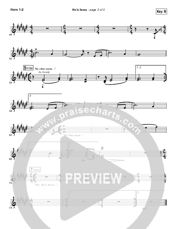 He Is Jesus French Horn 1/2 (Seth Condrey / North Point Worship)