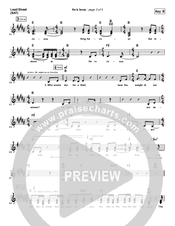 He Is Jesus Lead Sheet (SAT) (Seth Condrey / North Point Worship)