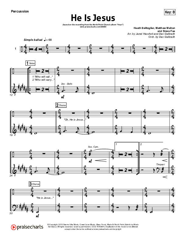 He Is Jesus Percussion (Seth Condrey / North Point Worship)