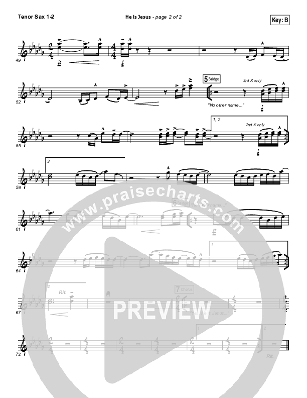 He Is Jesus Tenor Sax 1/2 (Seth Condrey / North Point Worship)