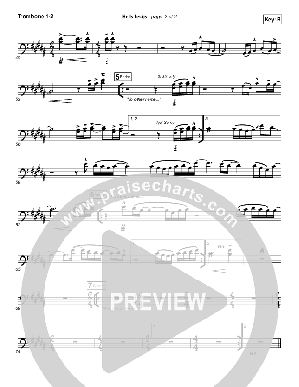 He Is Jesus Trombone 1/2 (Seth Condrey / North Point Worship)